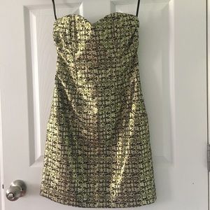 Gold, strapless H&M dress